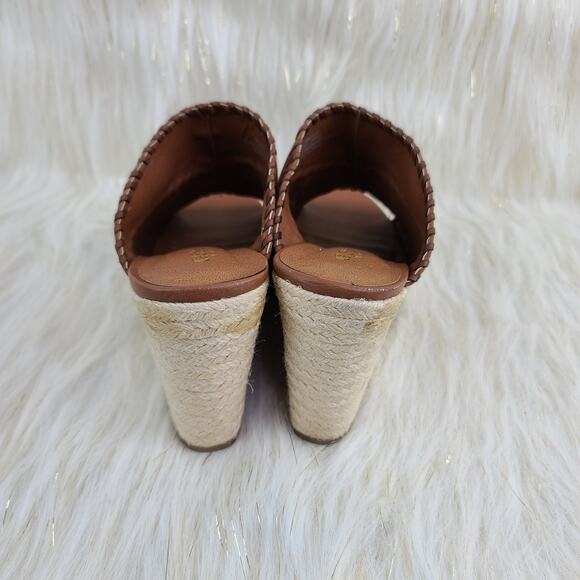 Crown Vintage Mariana Brown Wedge Espadrilles Patchwork Stich Open Toe Sandals 8 - Picture 5 of 10